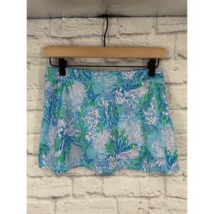 Lilly Pulitzer Girls Luxletic Zadora Skort Coral Reef Print  Size 12-14 Preppy